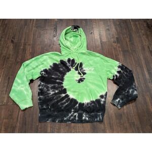 M/SF/T Misfit Mad Minds Green Black Tie Dye Hoodie Mens Small Pullover Oversized